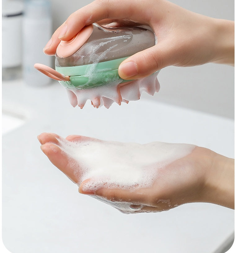 New 2 In 1 Pet Cat Dog Cleaning Bathing Massage Shampoo Soap Dispensing Grooming Brush Pets Supplies - Pawradise Pets Store
