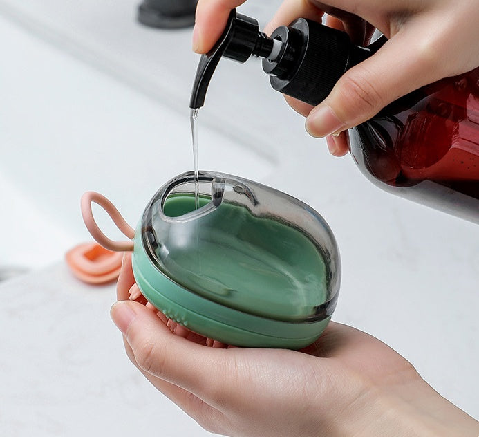 New 2 In 1 Pet Cat Dog Cleaning Bathing Massage Shampoo Soap Dispensing Grooming Brush Pets Supplies - Pawradise Pets Store