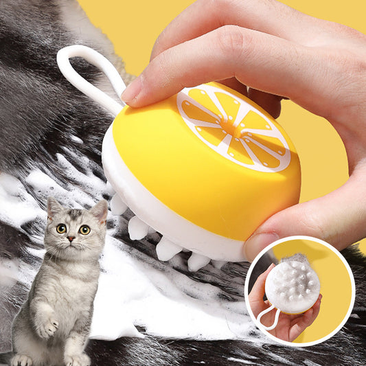 Pet Dog Cat Bath Brush 2-in-1 Pet SPA Massage Comb Soft Silicone Pet Shower Hair Grooming Cmob Dog Cleaning Tool Pets Supplies - Pawradise Pets Store 